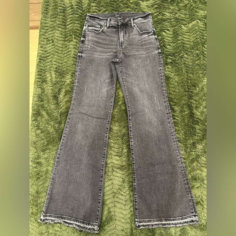 Express ‘70s Flare Gray Embellished Jeans